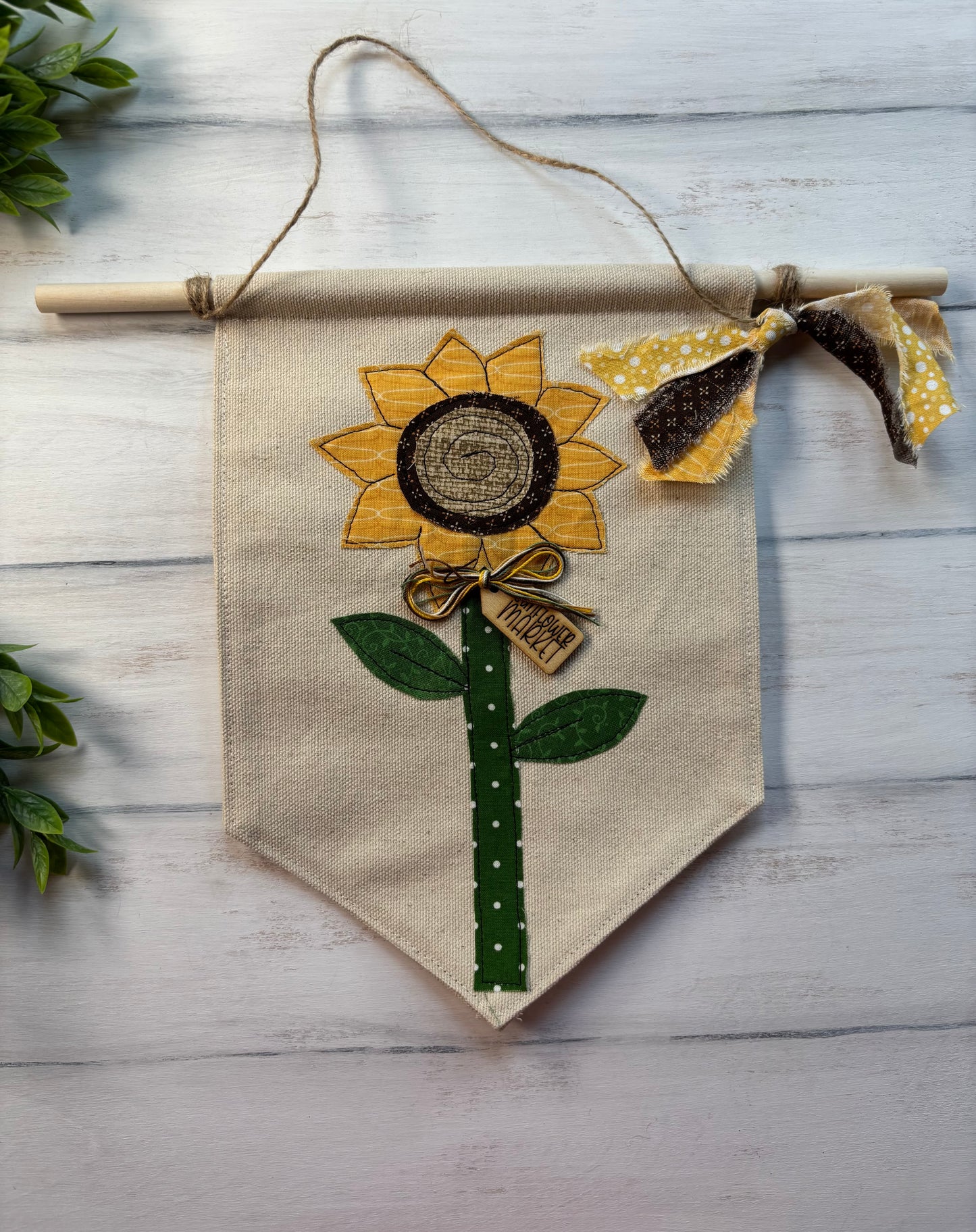 Sunflower stitched banner