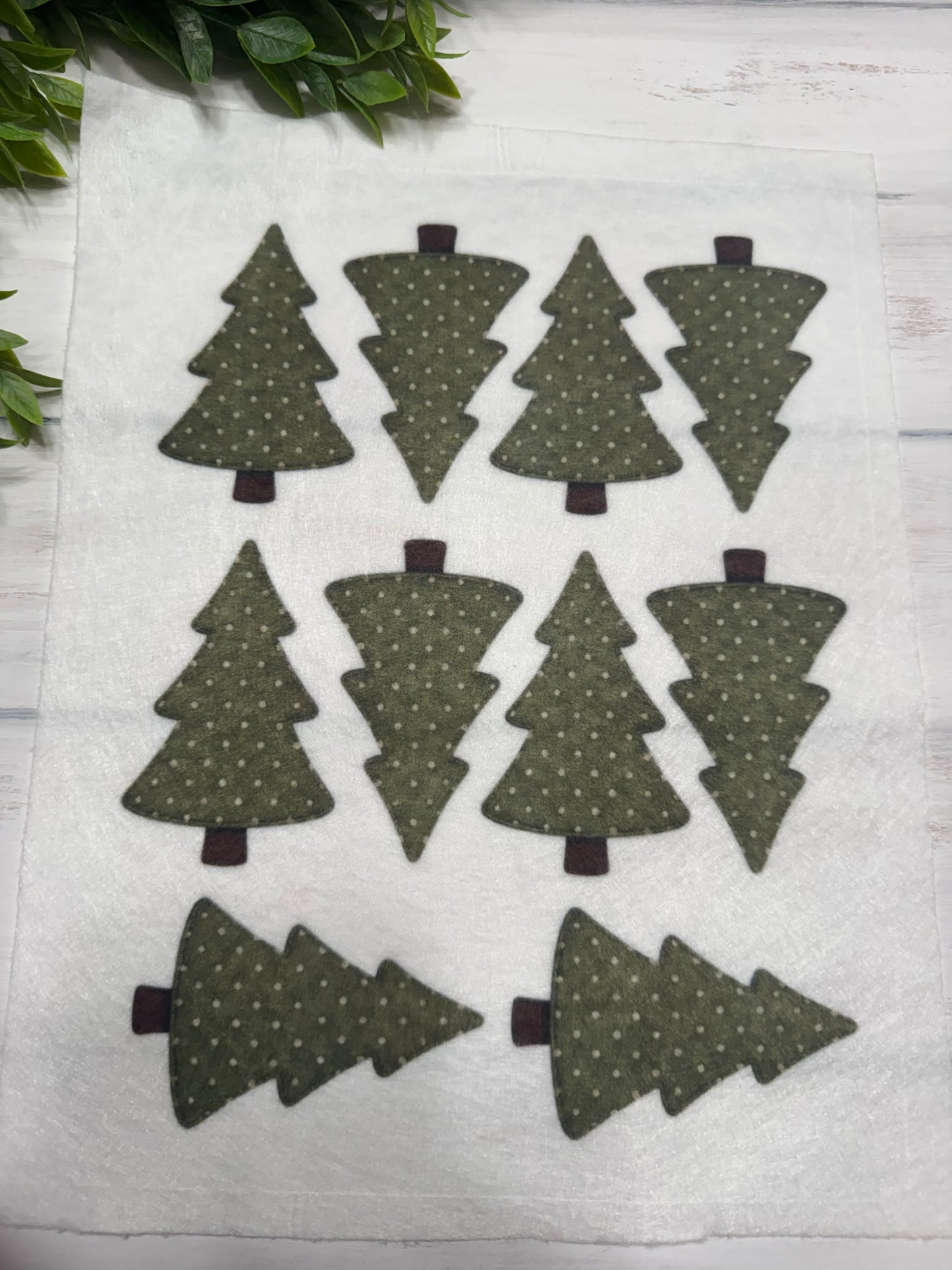 Green polka dot tree felt page