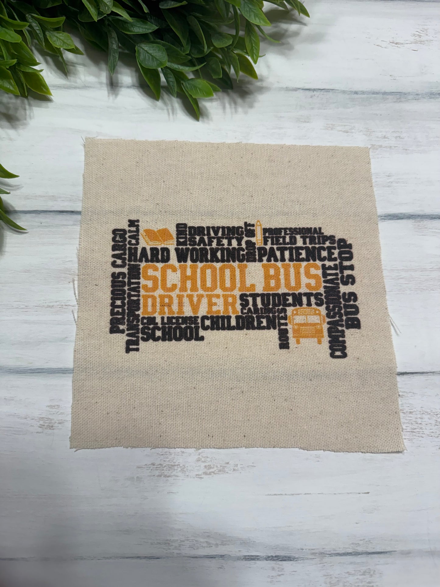 School Bus Driver words 6” patch