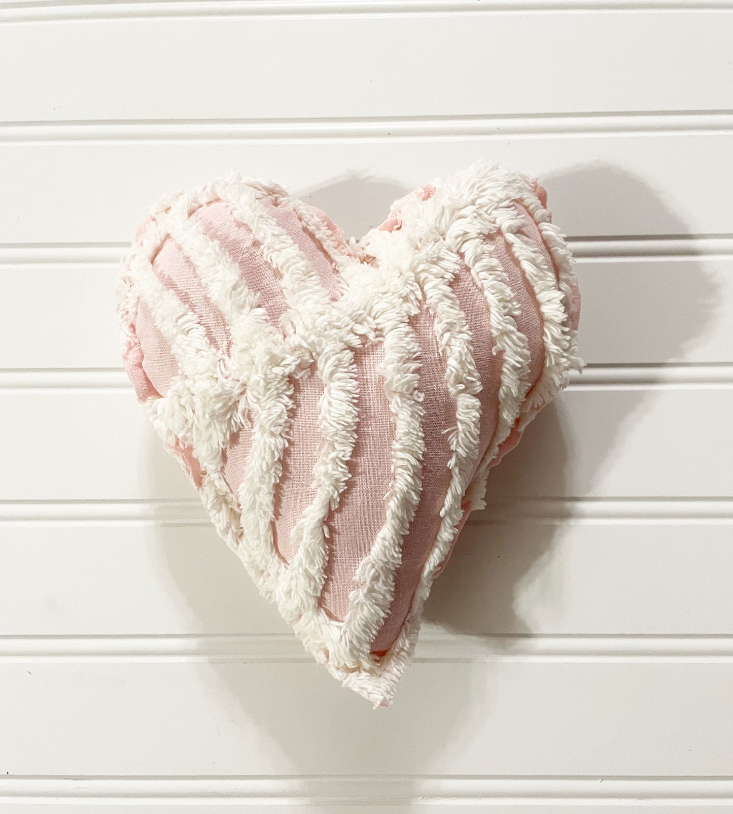 Pink Vintage chenille heart