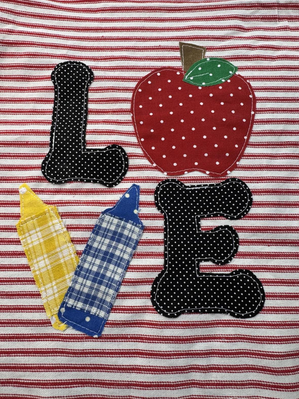 LOVE teacher applique pattern