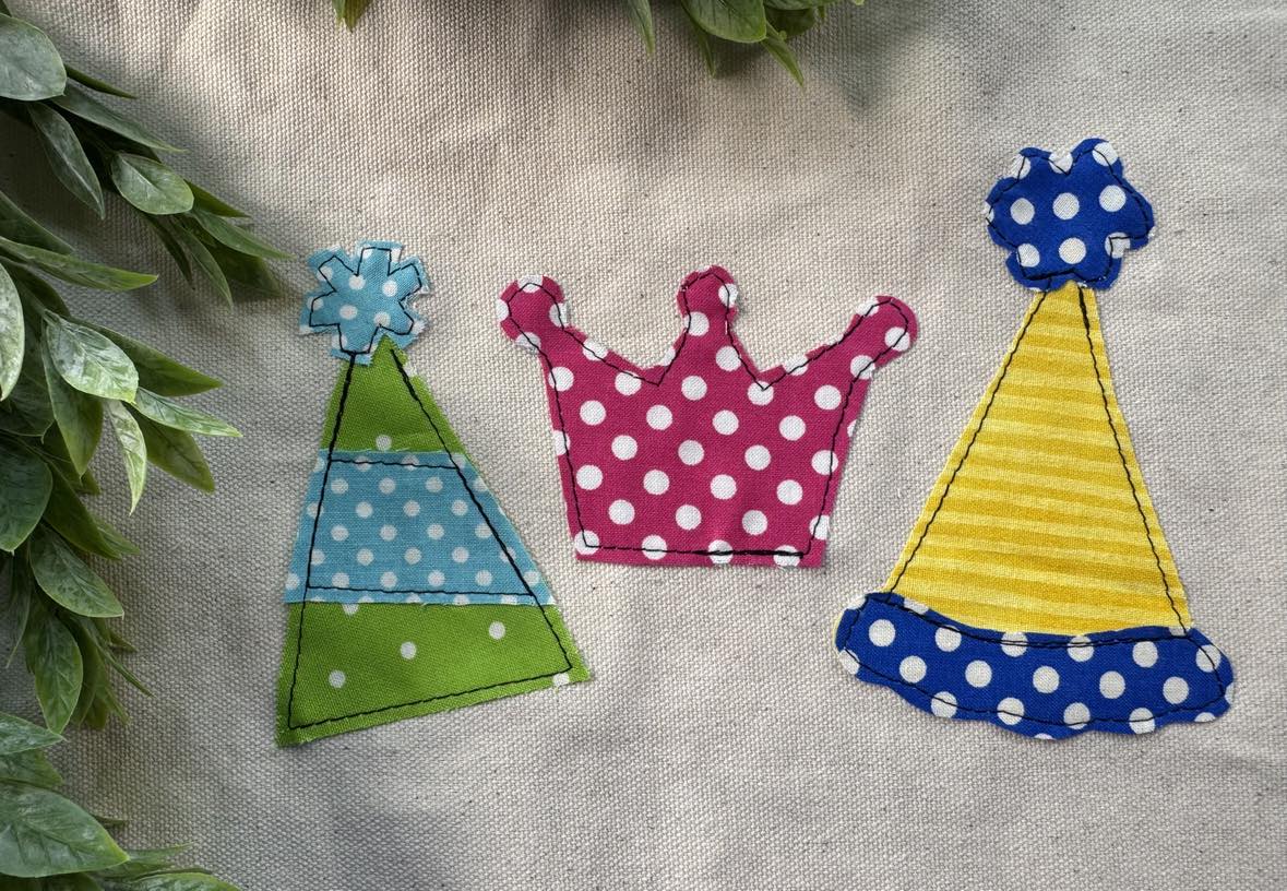 Crowns & Party Hats applique pattern