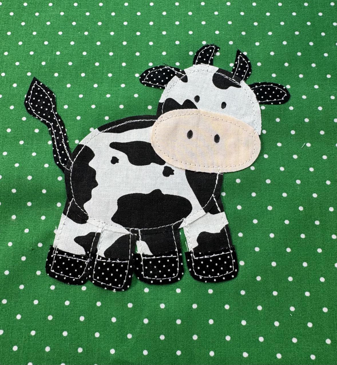 Standing cow applique pattern