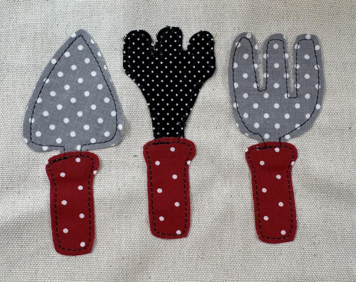 Garden tools applique pattern