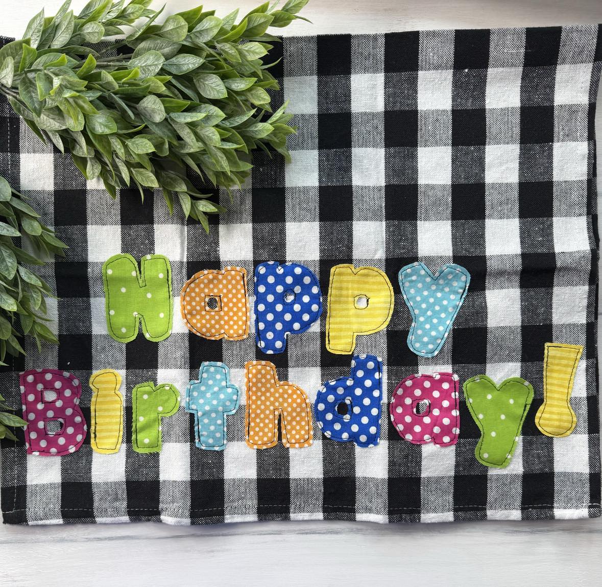 Happy Birthday applique pattern