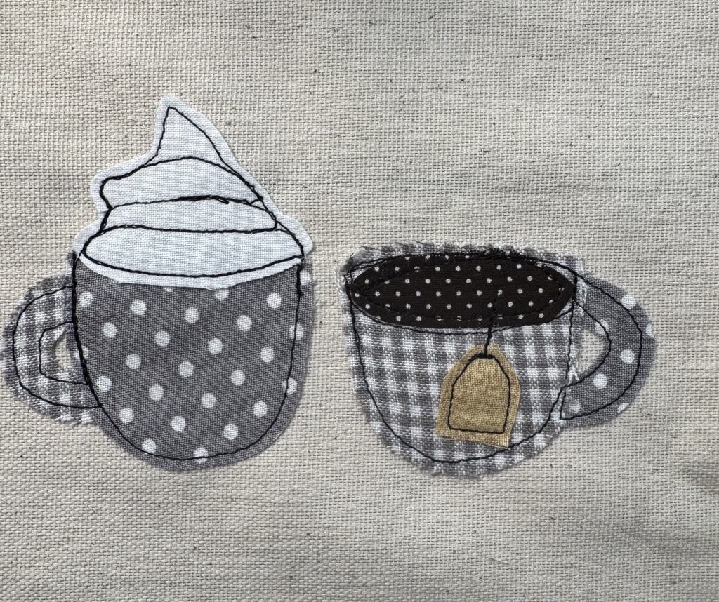 Hot cocoa or tea applique patterns