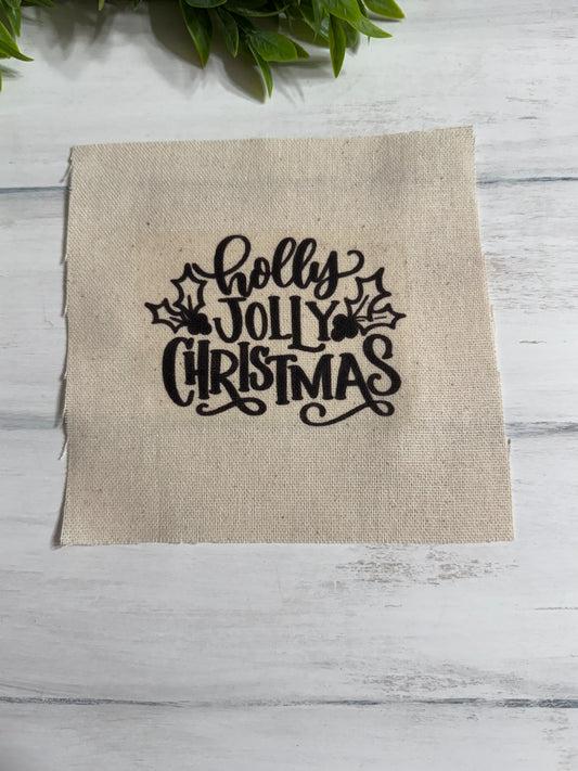 Holly jolly words 5” patch
