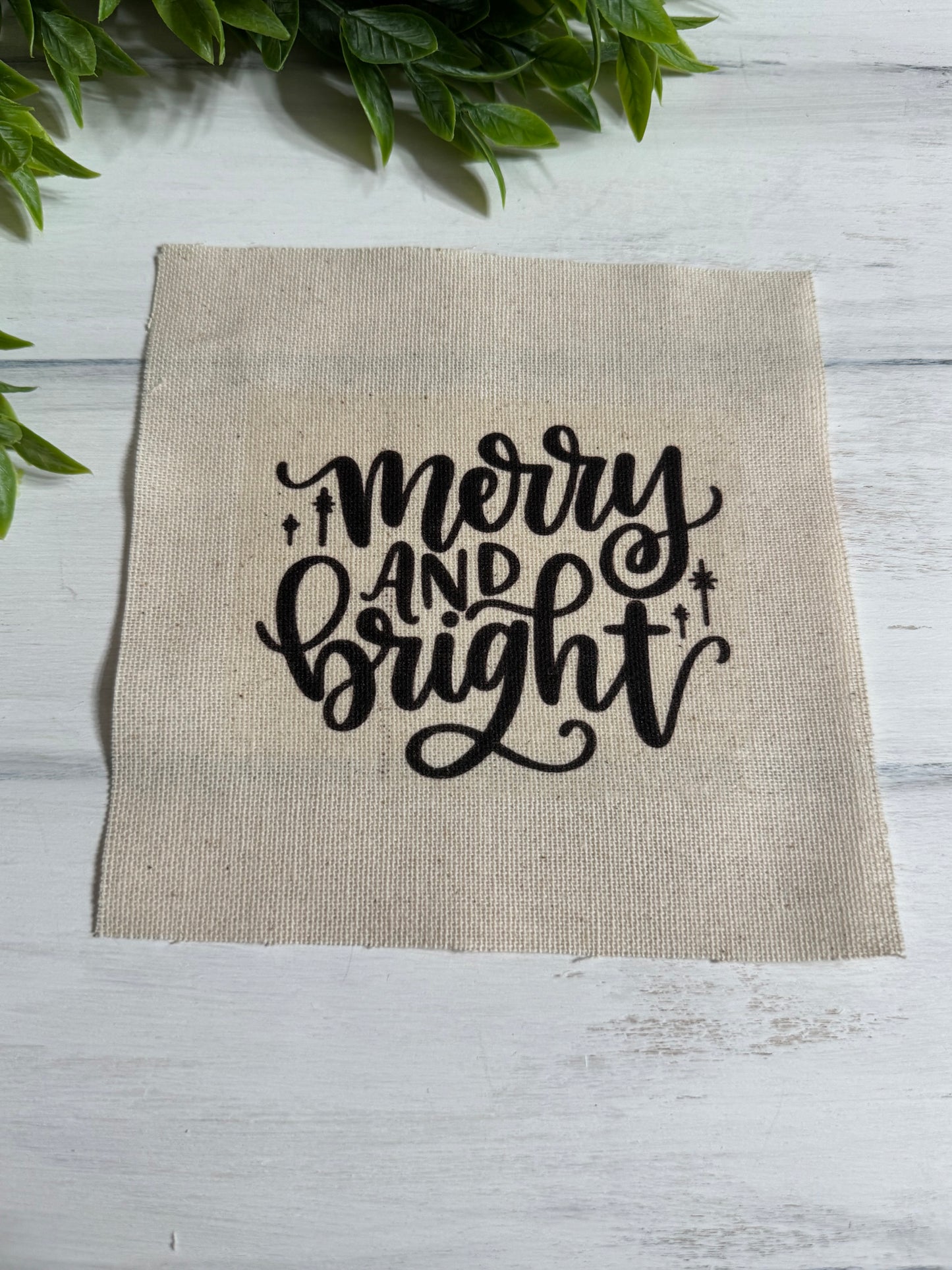Merry & Bright words 5” patch