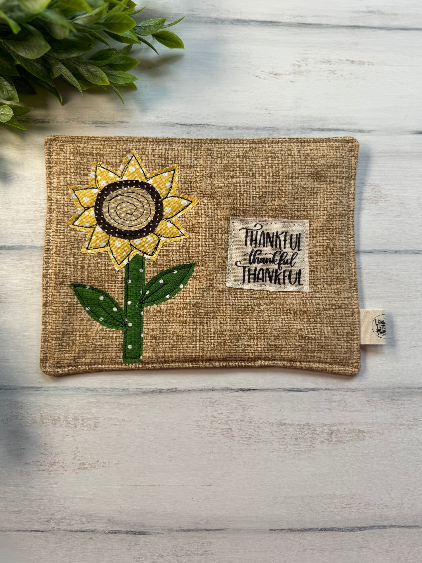 Thankful sunflower mug rug