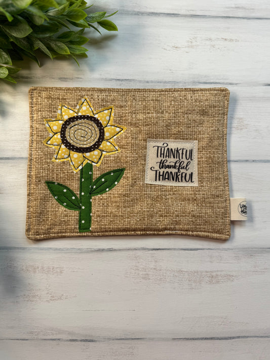 Thankful sunflower mug rug