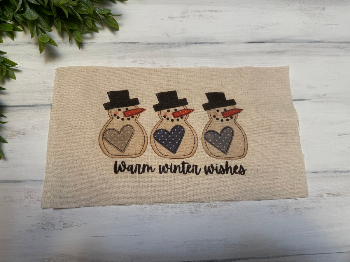 Warm winter wishes blues & gray pillow kit