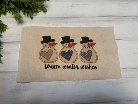 Warm winter wishes blues & gray pillow kit