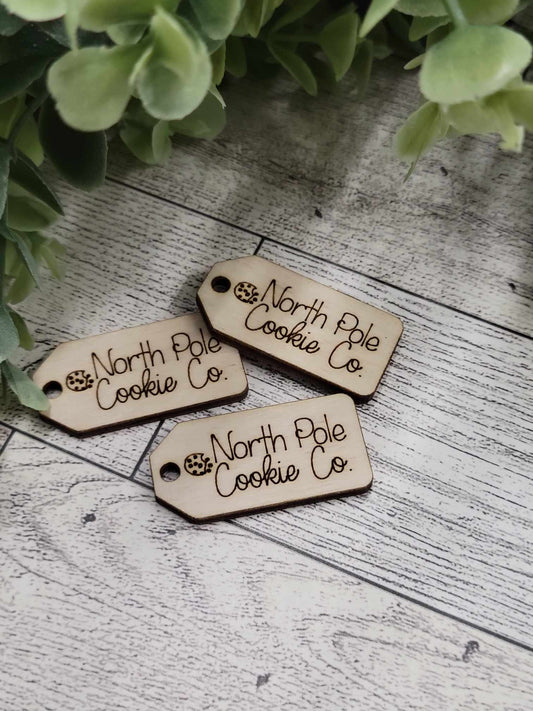 North Pole Cookie Co. wooden tag