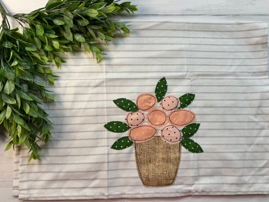 Flower vase tea towel