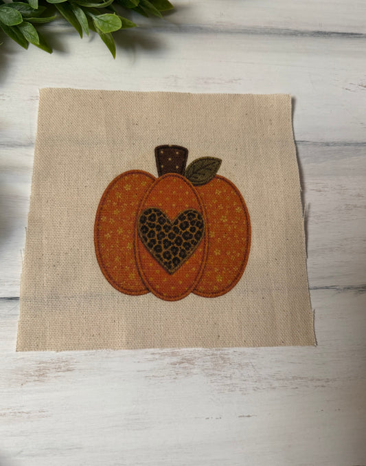 Leopard on orange pumpkin 5” patch