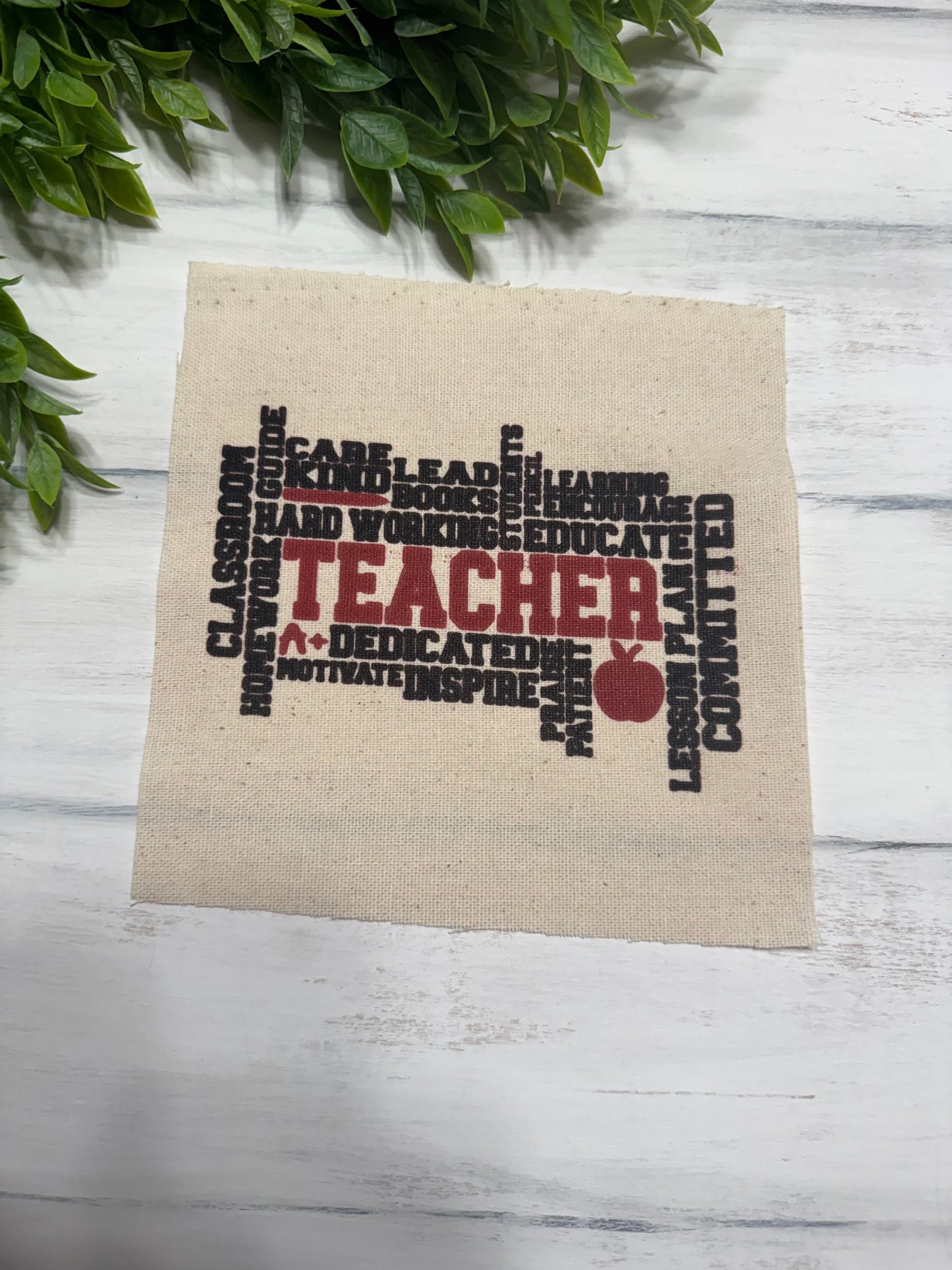 Teacher words 6” patch