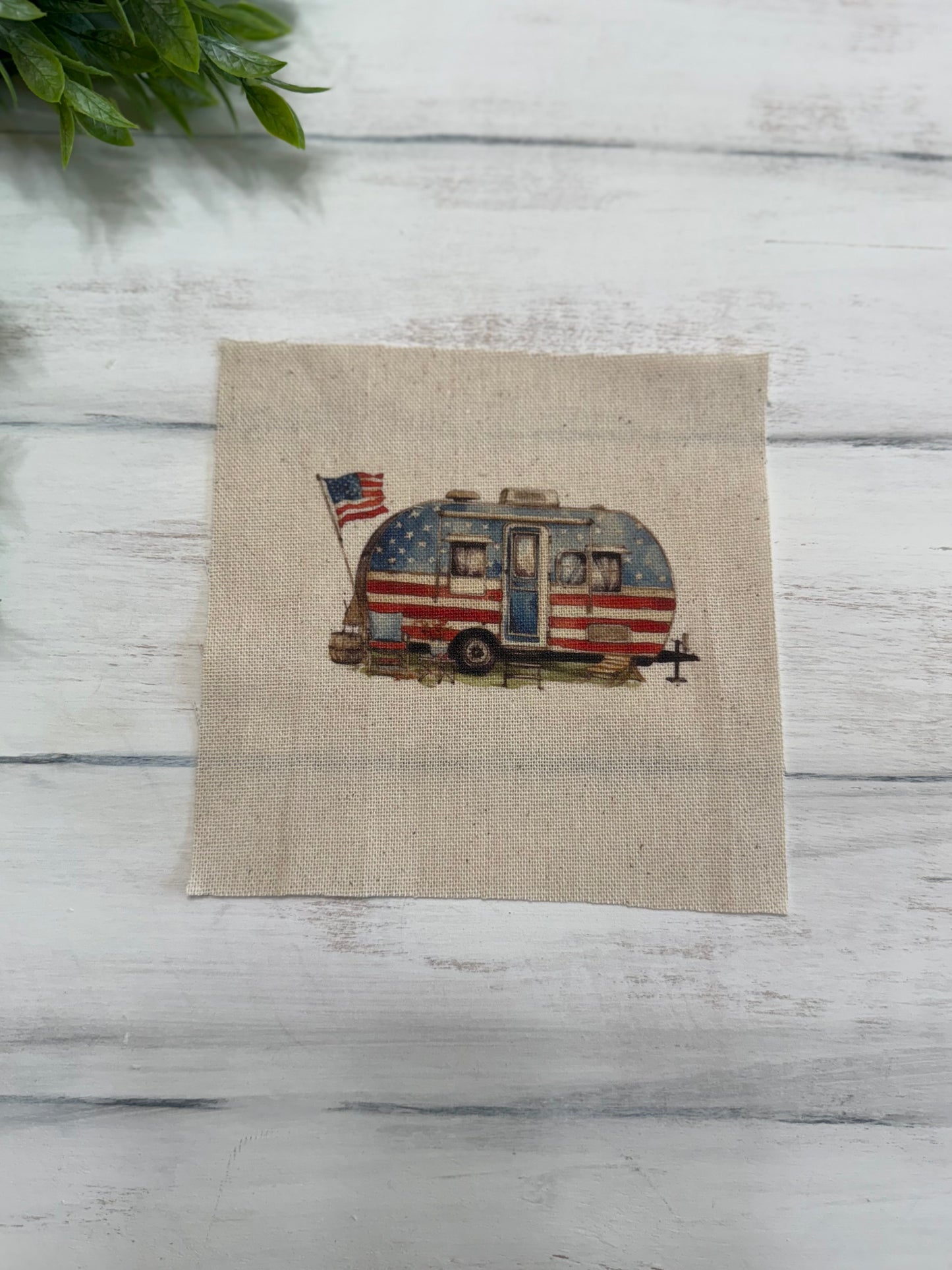 Patriotic camper 5” patch