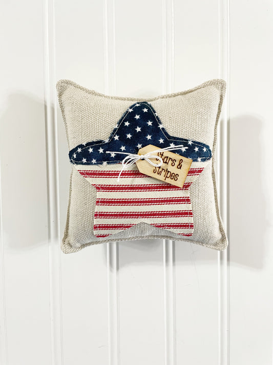 Stars & Stripes star mini pillow