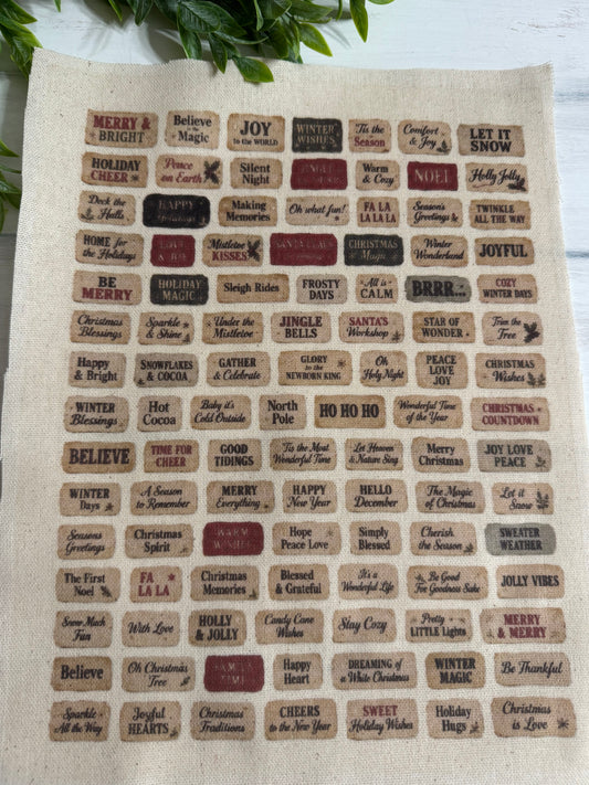 Merry & Bright & more sheet of words