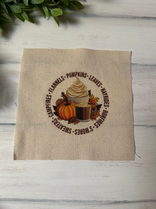 Fall words circle 5” patch