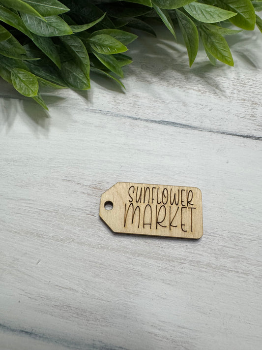 Sunflower market wooden tag