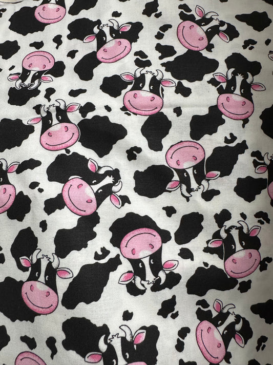 Cows with pink faces 1 yard fabric