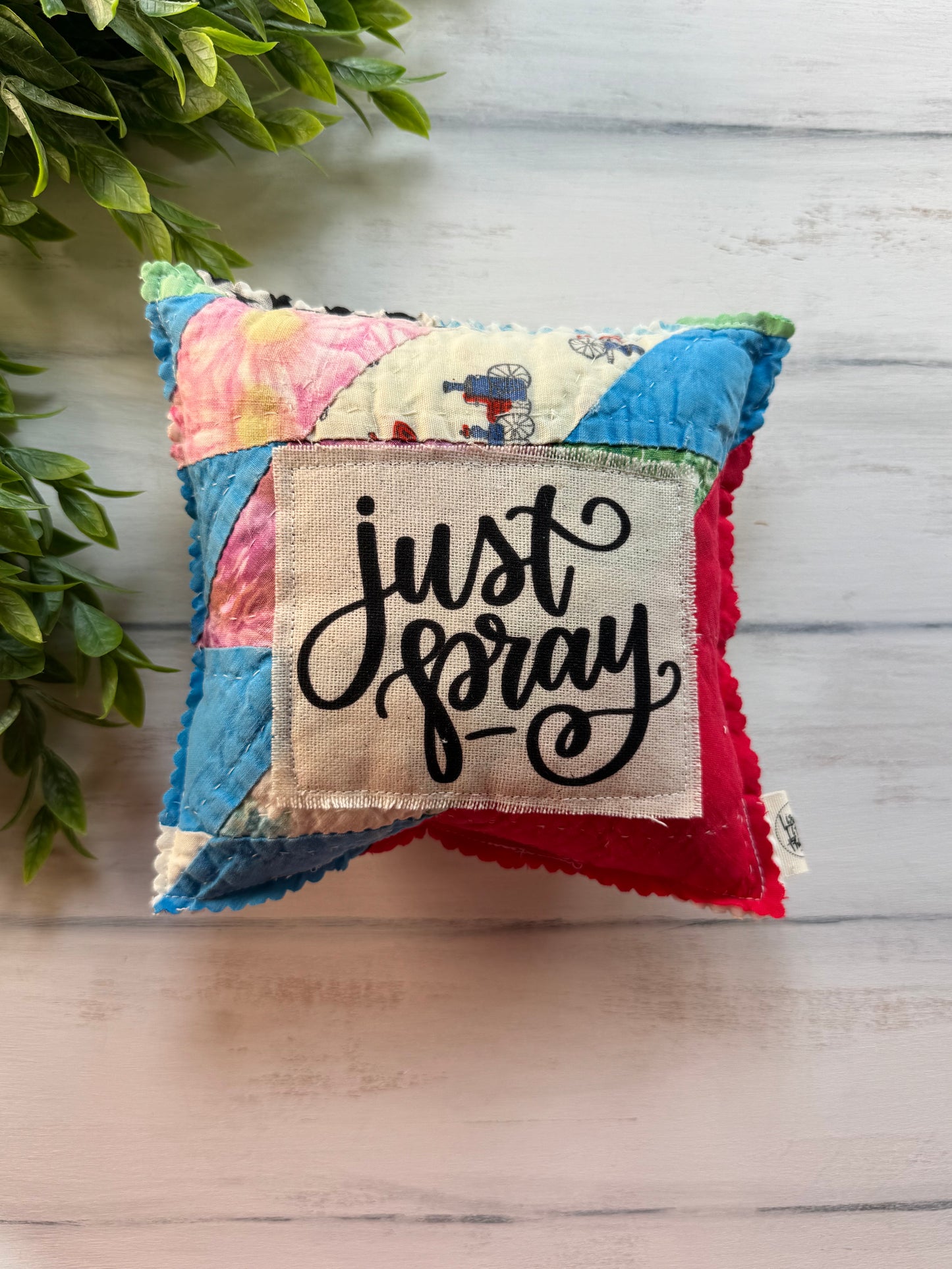 Just pray 1 vintage quilt 6” pillow