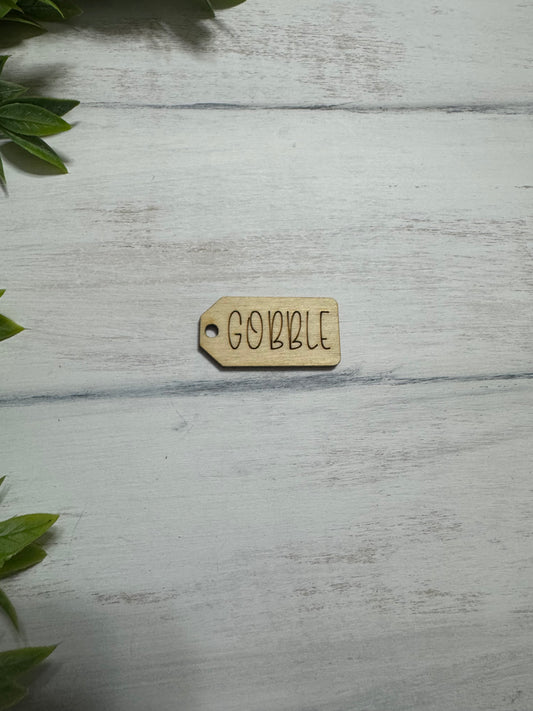 Gobble wooden tag
