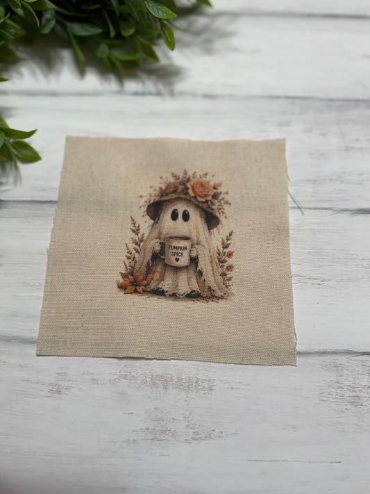 Ghost pumpkin spice 5” patch