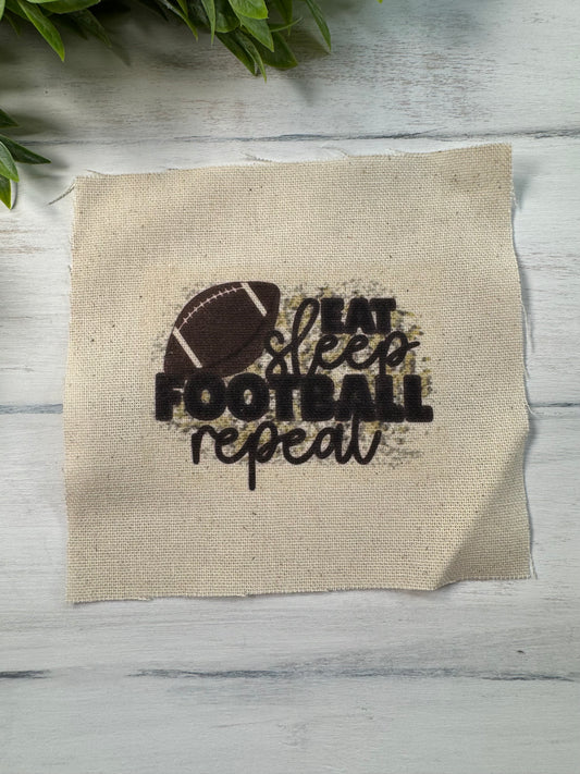 Eat sleep football repeat 5” patch