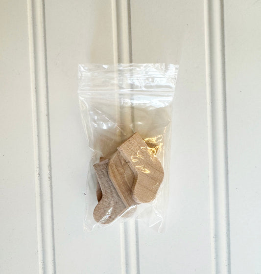 Mini wood stockings 5 pack