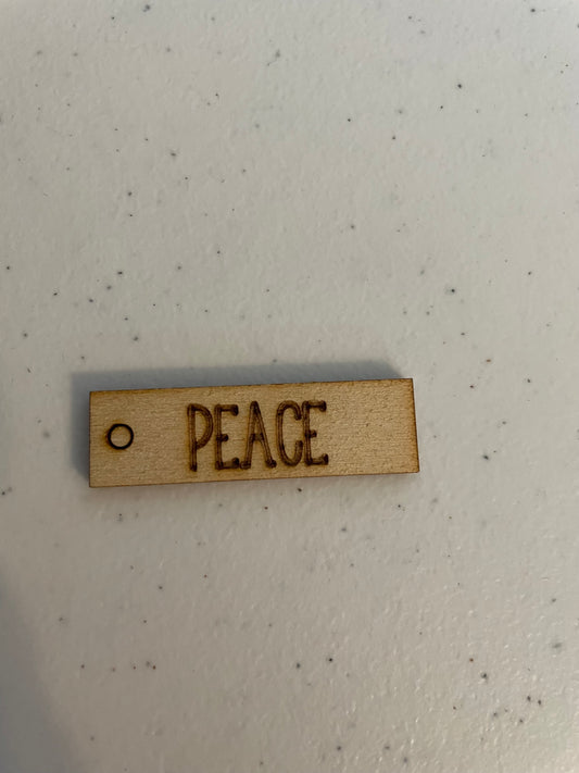 Peace wooden tag