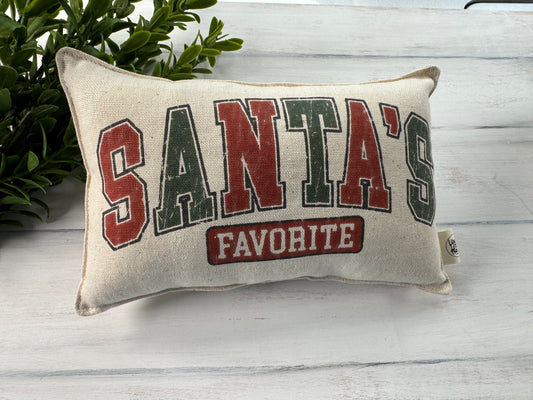 Santa’s Favorite 5” X 8” mini pillow