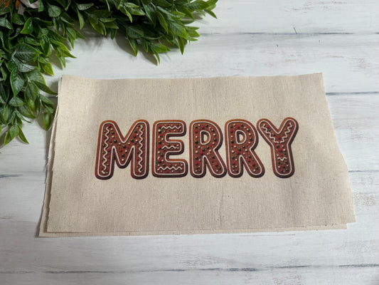 Gingerbread MERRY pillow kit