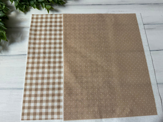 Tan printed felt sheets