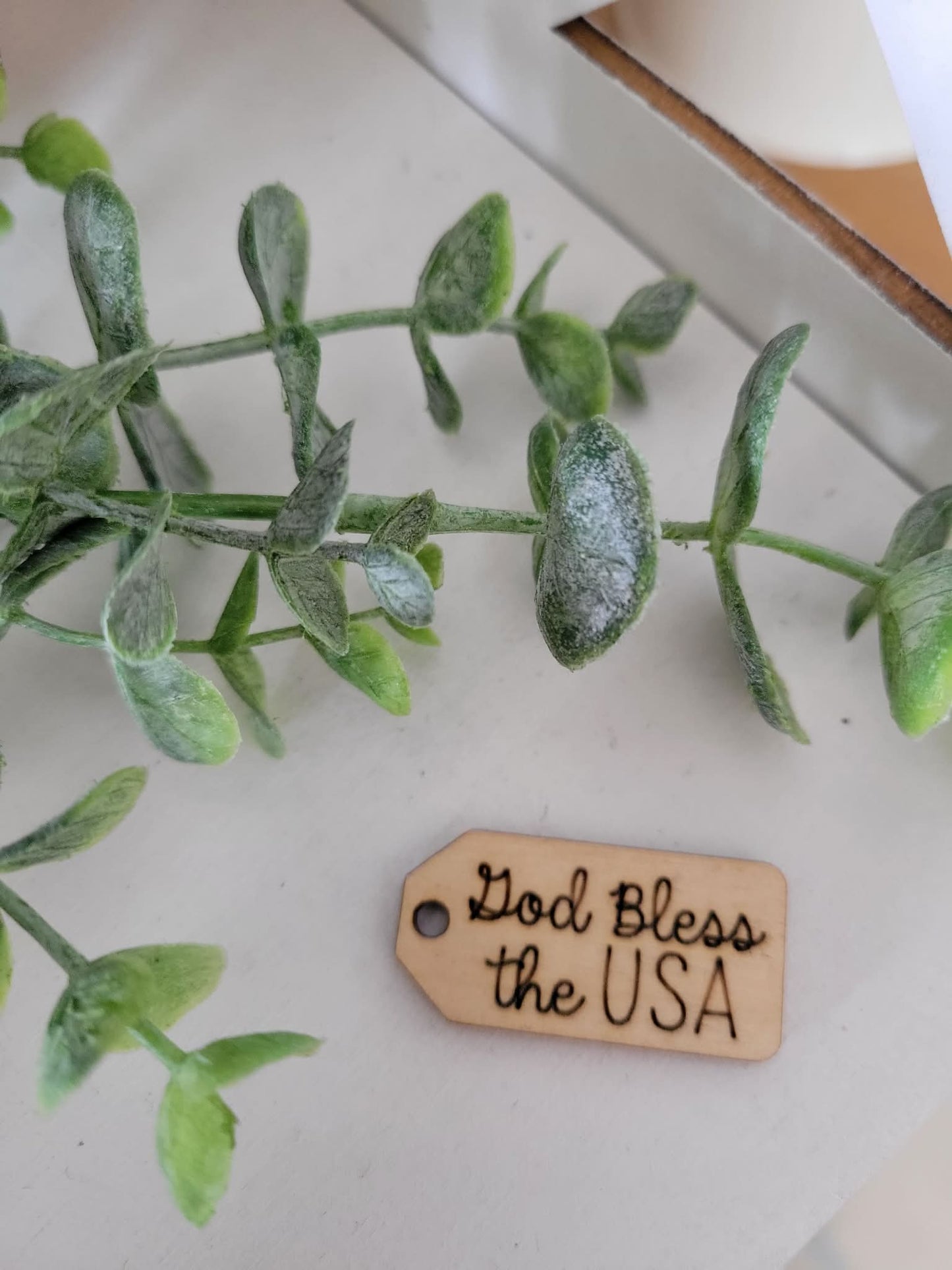 God bless the USA wooden tag