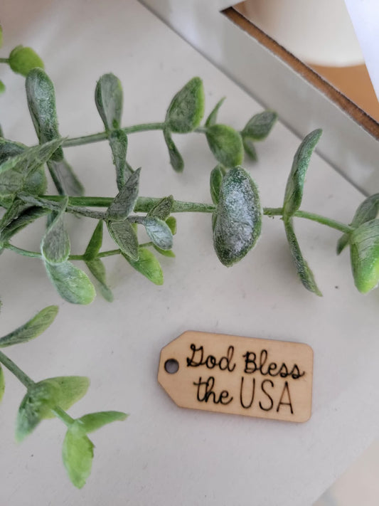 God bless the USA wooden tag
