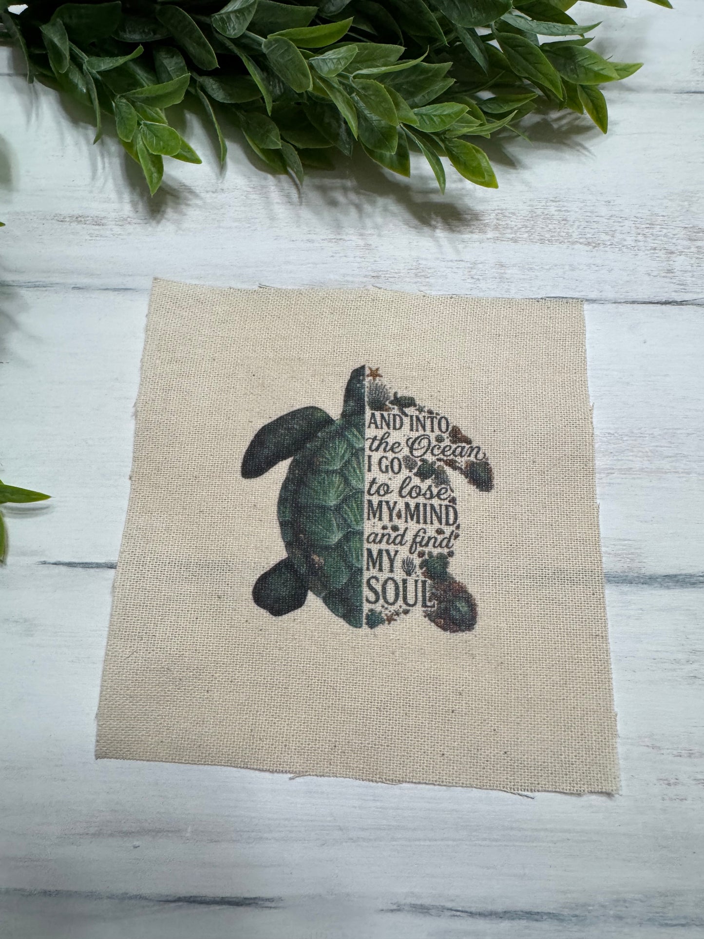 Sea turtle with quote 5” patch