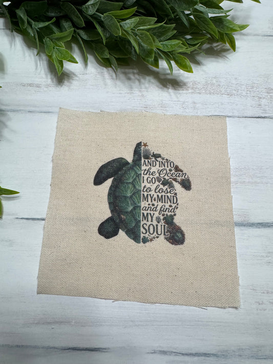 Sea turtle with quote 5” patch
