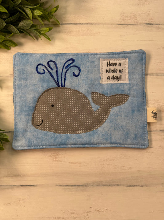 Have a whale of a day mug rug