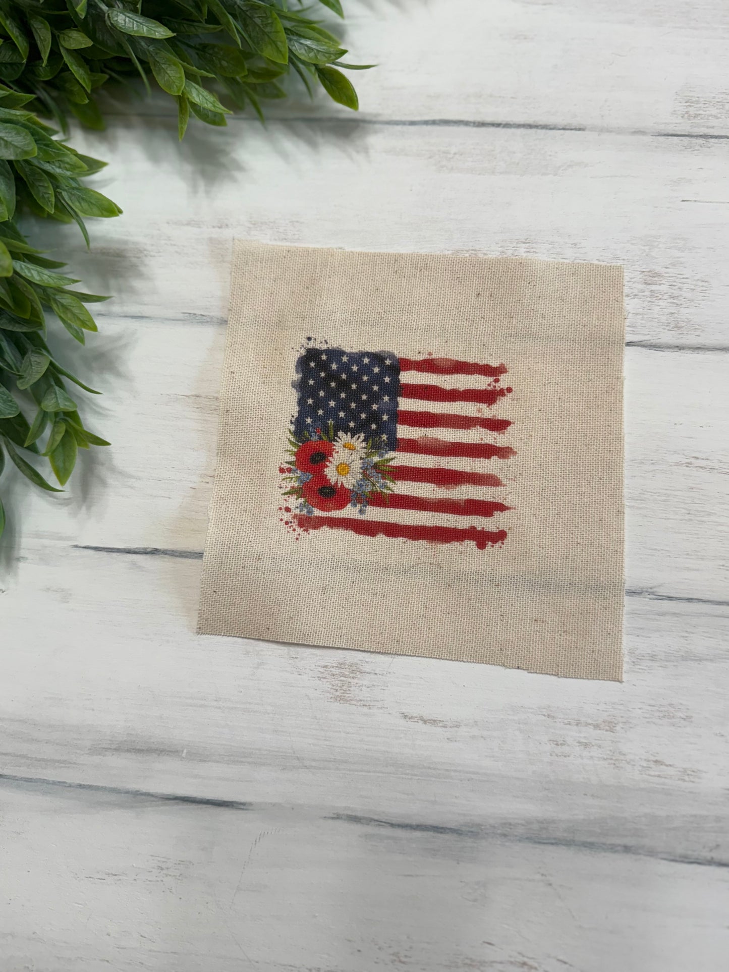 Flag with small flowers 5” patch
