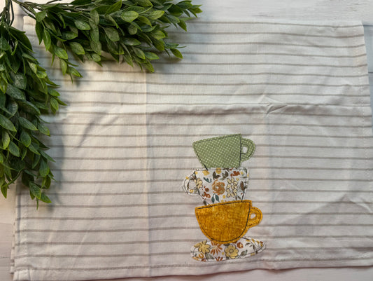 Cup stack tea towel