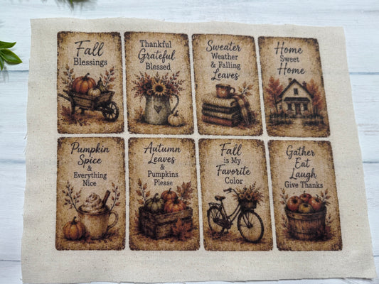 Fall color set 1 sheet of tags