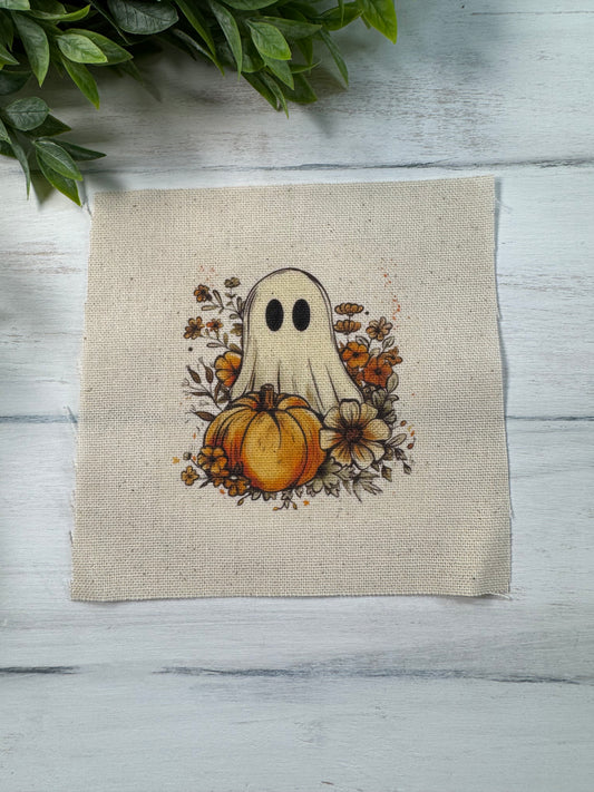 Ghost with pumpkins 5” patch