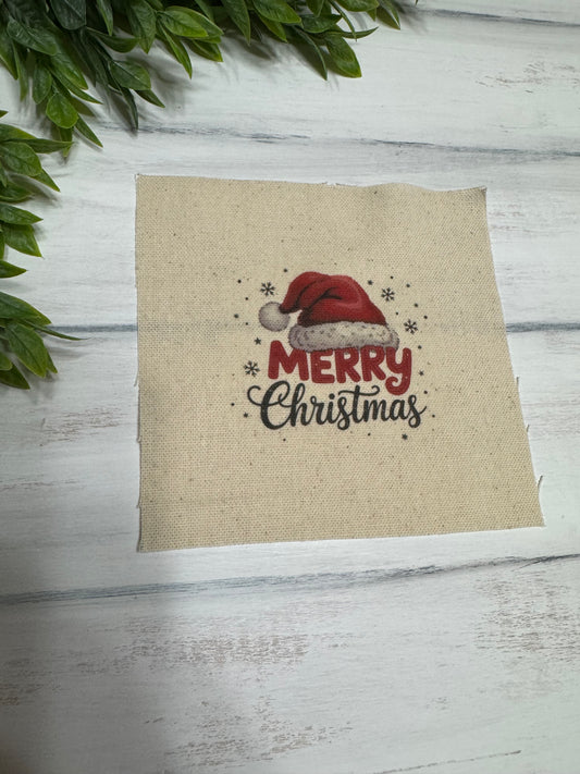 Merry Christmas Santa Hat 5” patch