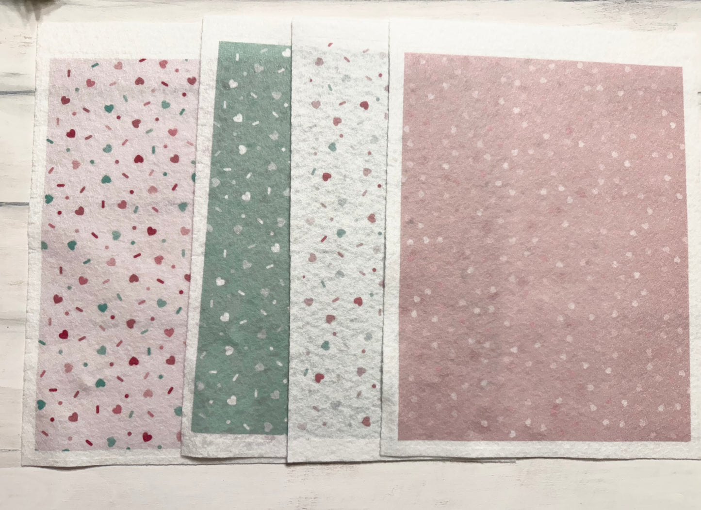 More Valentine printed felt sheets