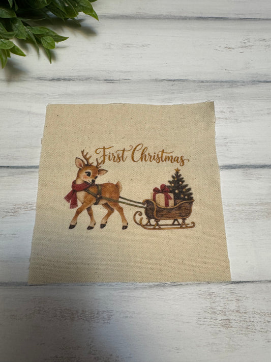 1st Xmas deer 5” patch