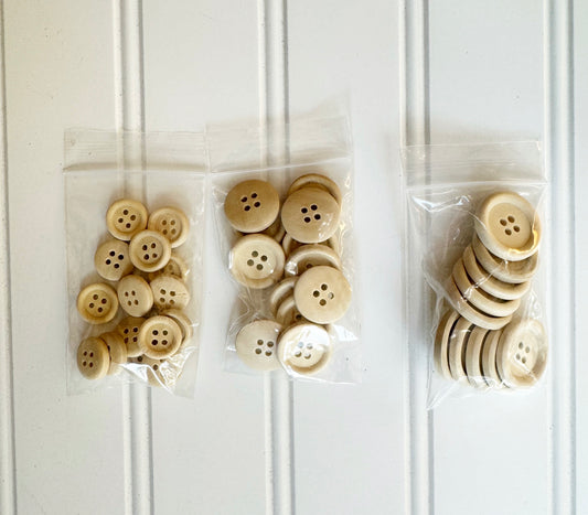 Natural wood buttons