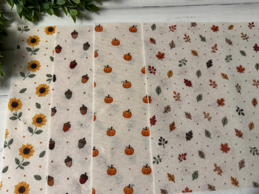 Fall printed felt sheets