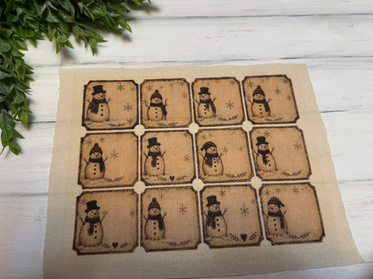 Snowman tags full sheet